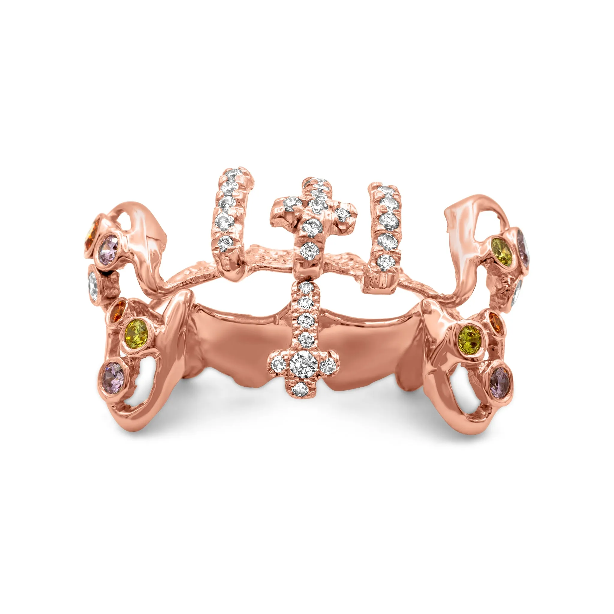 14K Rose Gold Coss & Gems (Top & Bottom) Grill