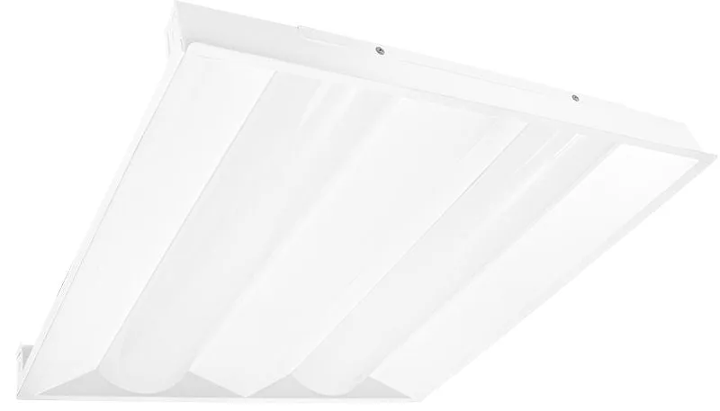 2 x 2 Foot LED Troffer Light, 4,375 Lumens, Wattage Selectable: 25/30/35, 120-277V, CCT Selectable 3500K/4000K/5000K, White Finish