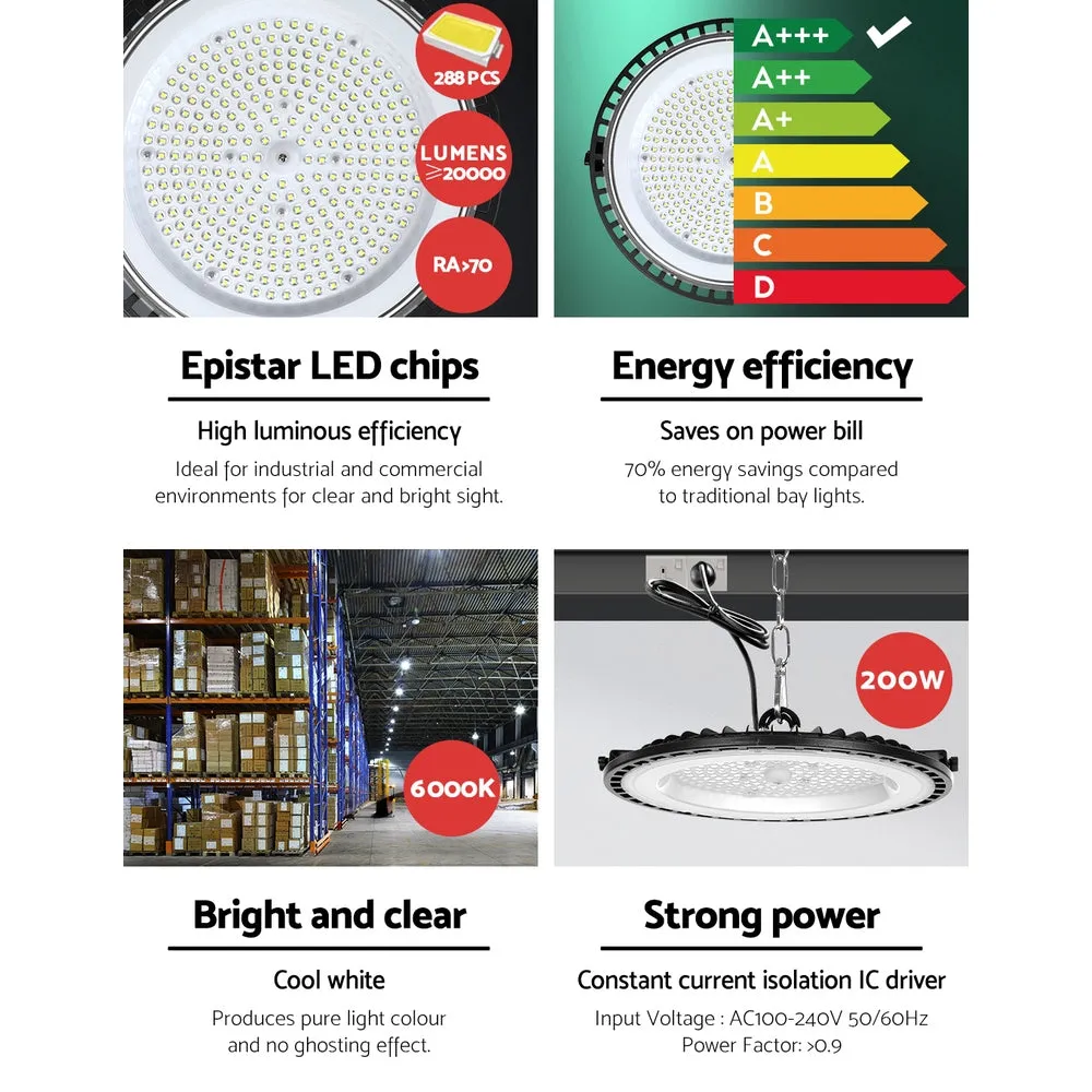 200W LED High Bay Light, Epistar Chips, Honeycomb Heat Sink - Leier