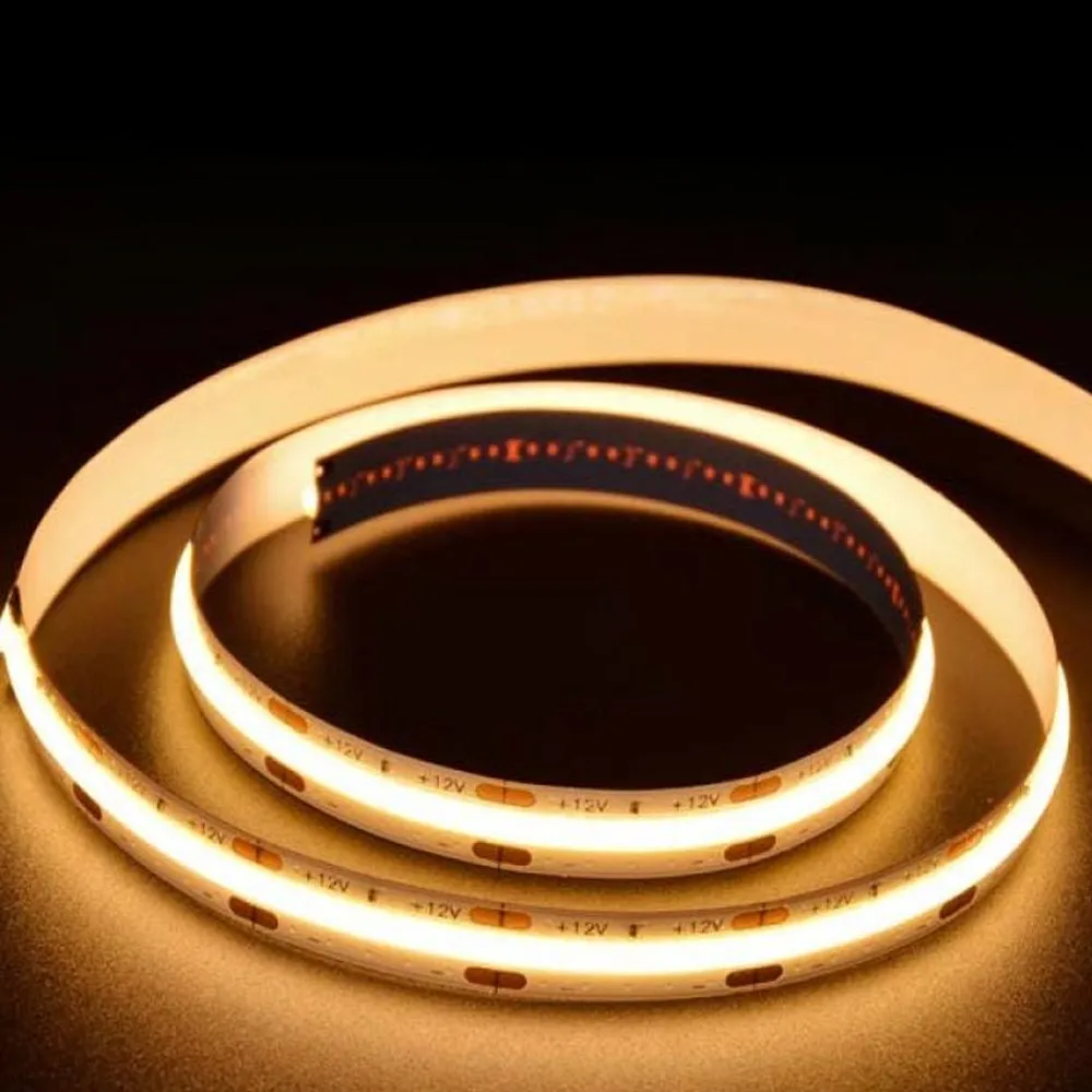 5 Meter 12V LED COB Strip 3000K IP20 (Power Supply Not Included)