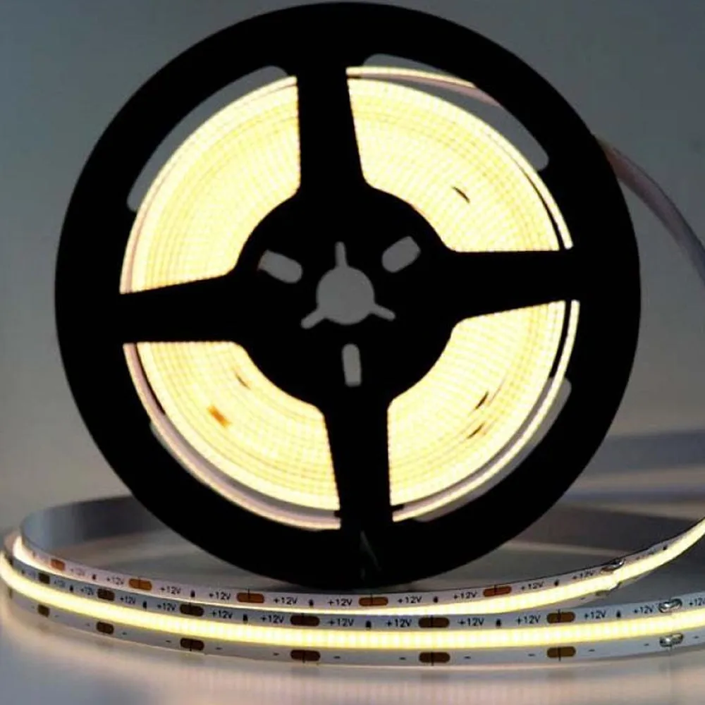 5 Meter 12V LED COB Strip 3000K IP20 (Power Supply Not Included)