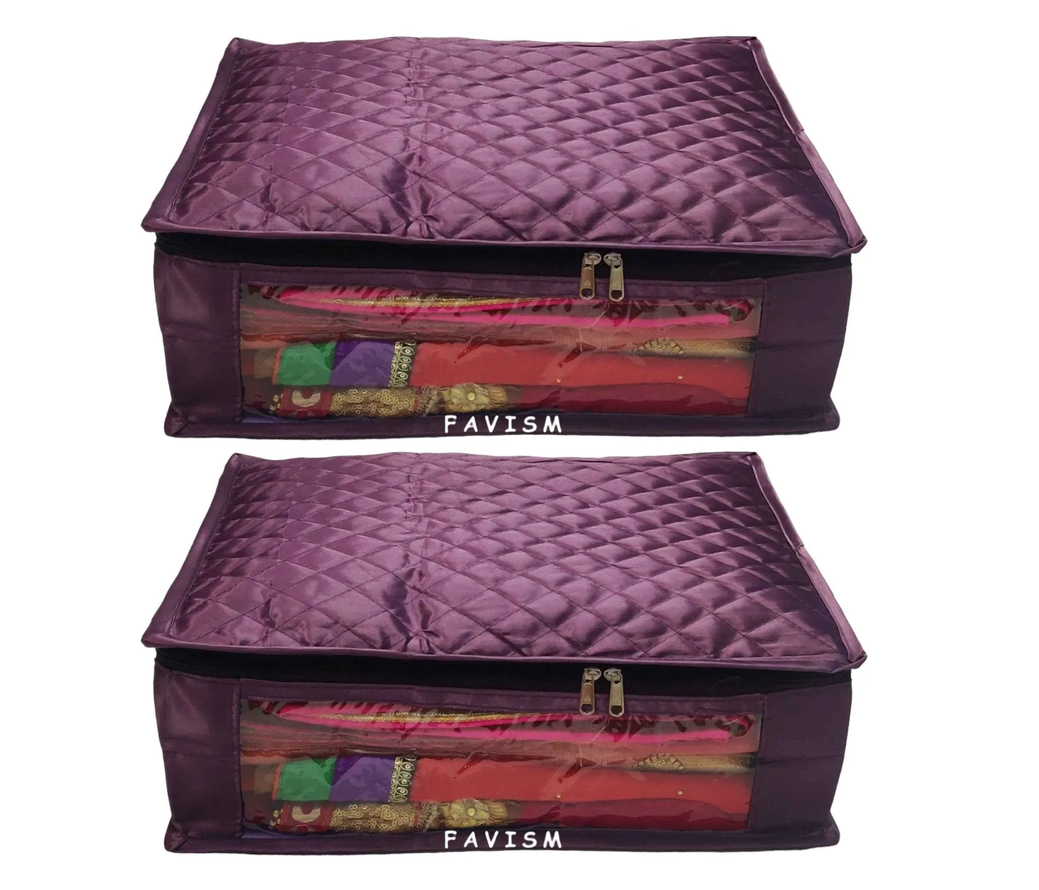6" Satin saree cover | closet storage combo pack of 2 pcs.
