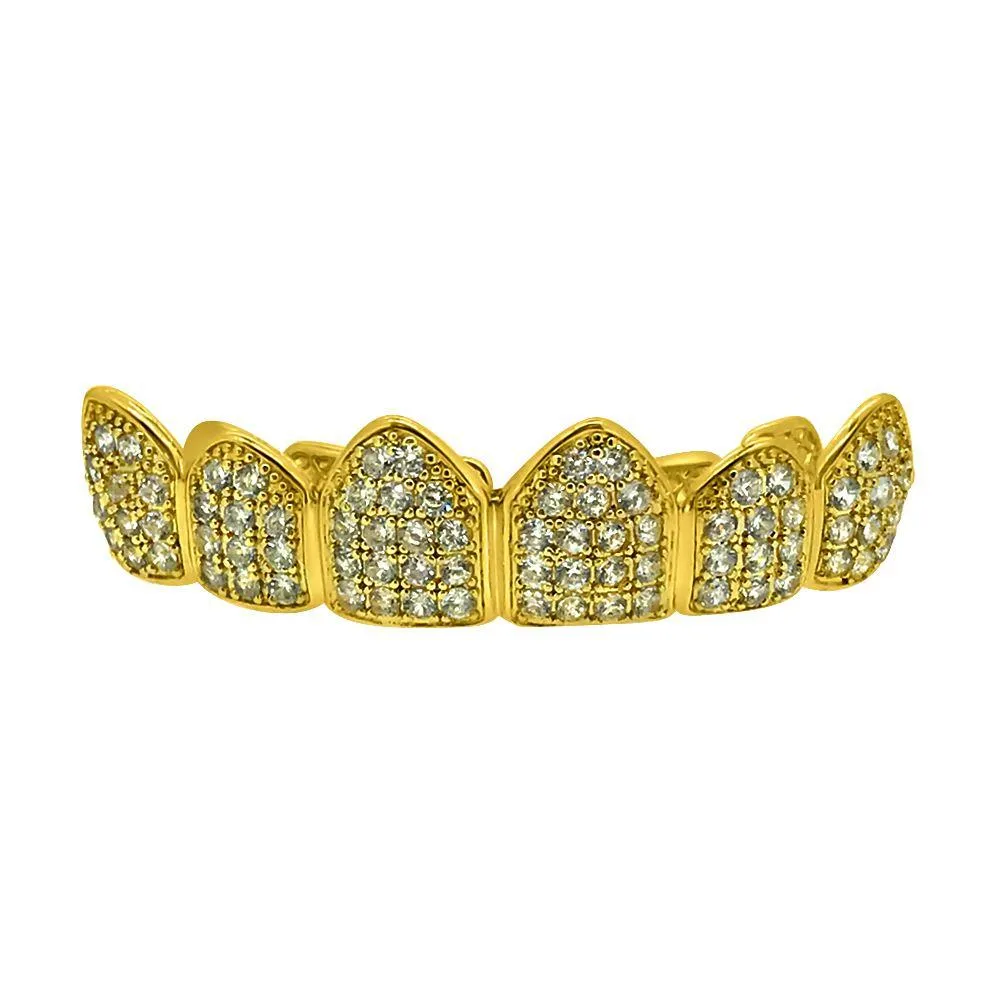 Bling Bling CZ Gold Hip Hop Grillz Top Teeth