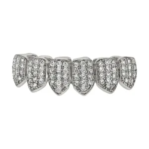 Bling Bling Grillz Silver CZ Bottom Teeth