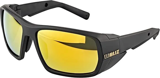 Bliz Peak Unisex Sunglasses Black Frame Brown Gold Lens
