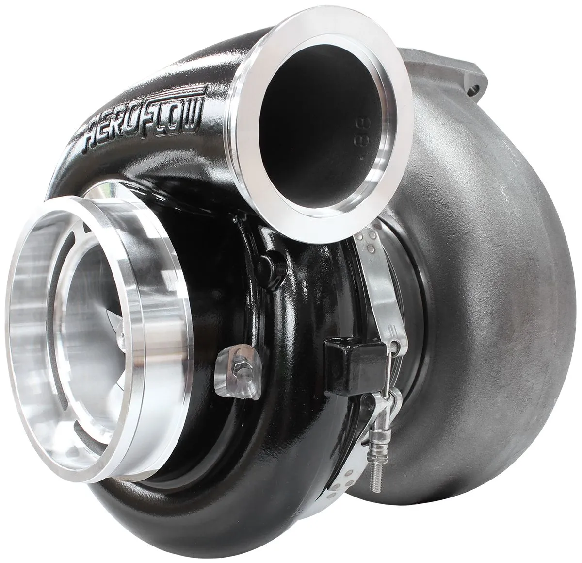 BOOSTED 102102 T6 1.24 Turbocharger 2850HP, Hi Temp Black Finish AF8006-6012BLK