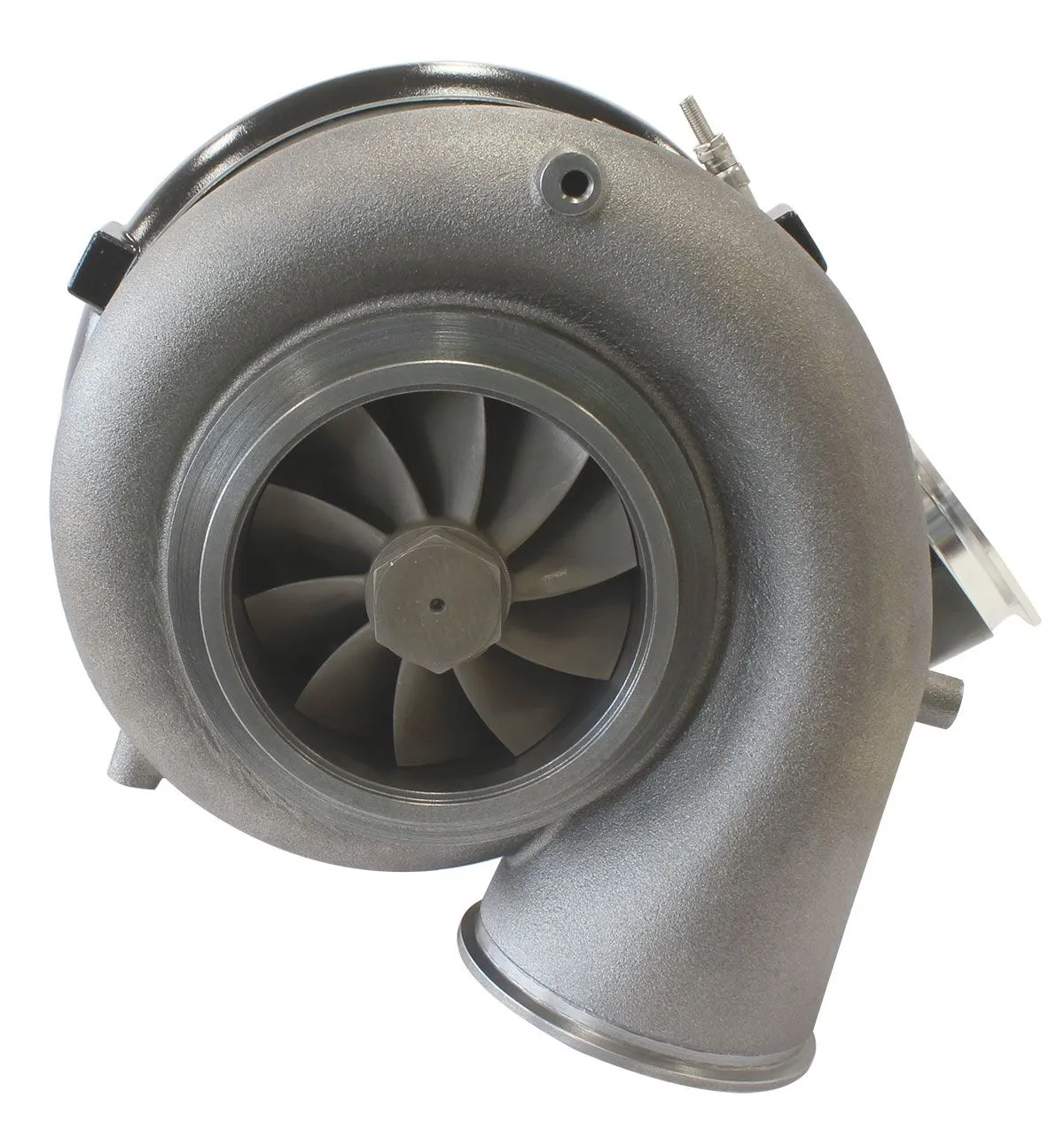 BOOSTED 102102 V-Band 1.22 Turbocharger 2500HP, Hi Temp Black Finish AF8006-6022