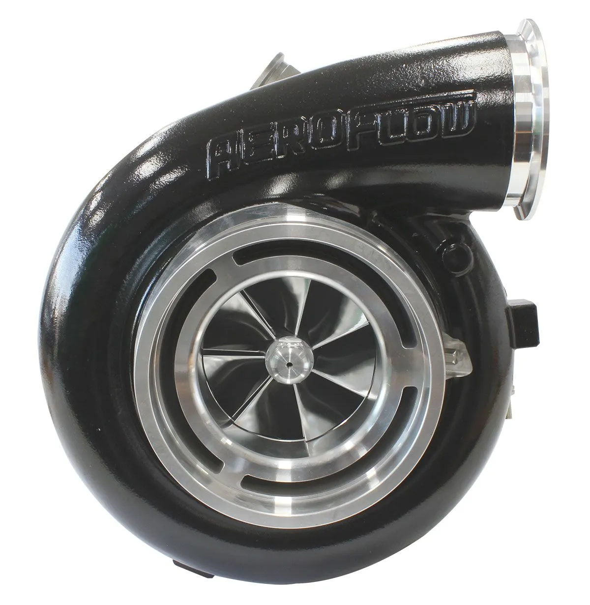 BOOSTED 102102 V-Band 1.22 Turbocharger 2500HP, Hi Temp Black Finish AF8006-6022