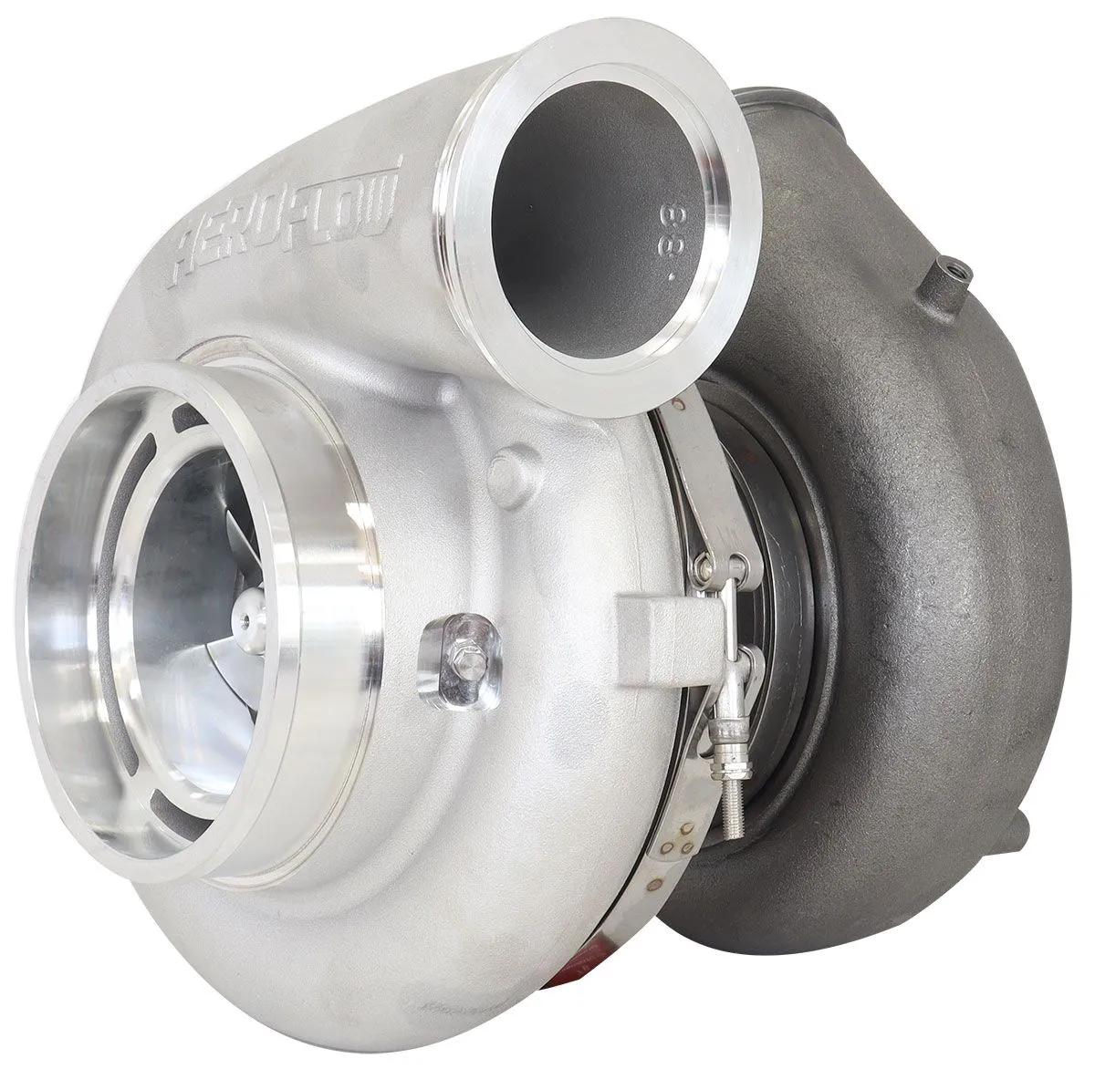 BOOSTED 102102 V-Band 1.22 Turbocharger 2500HP, Natural Cast Finish AF8006-6022
