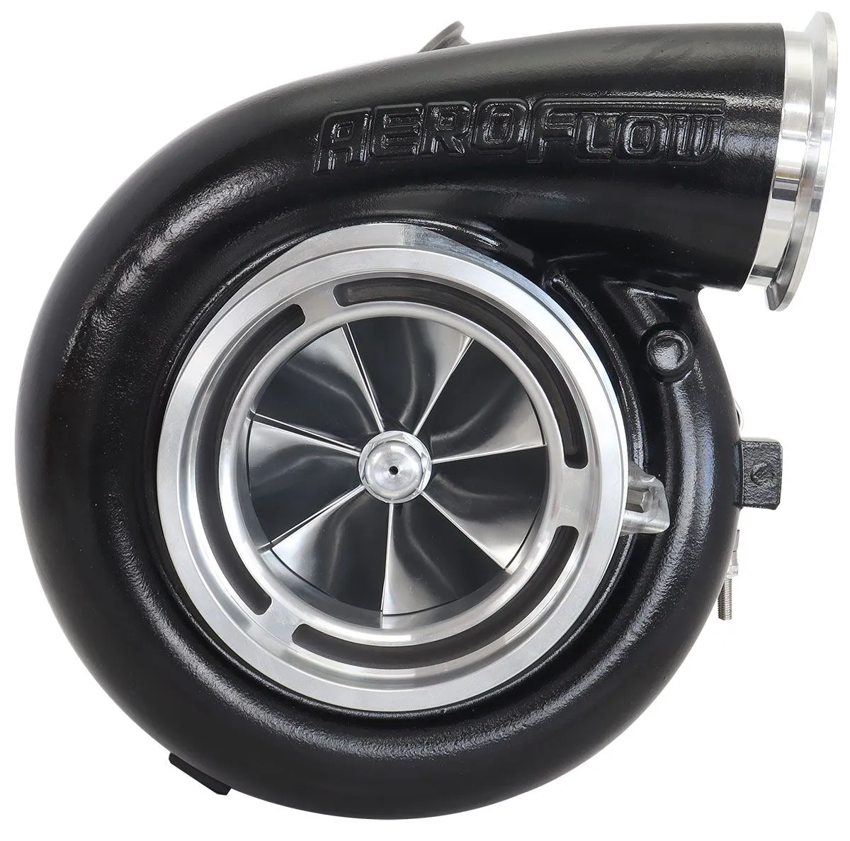 BOOSTED 106102 V-Band 1.22 Turbocharger 2500HP, Hi Temp Black Finish AF8006-6023