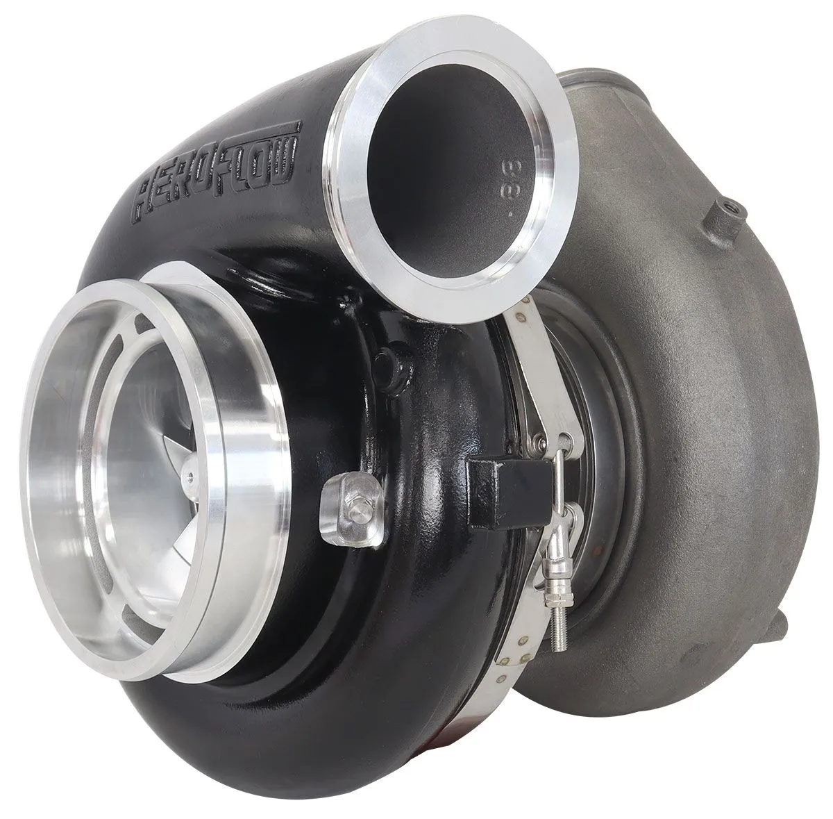 BOOSTED 106102 V-Band 1.22 Turbocharger 2500HP, Hi Temp Black Finish AF8006-6023