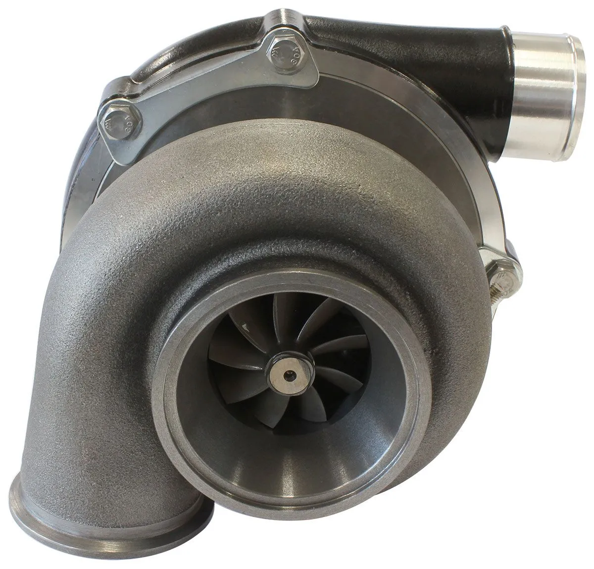 BOOSTED 6255 1.21 Reverse Rotation Turbocharger 900HP, Hi Temp Black Finish AF80