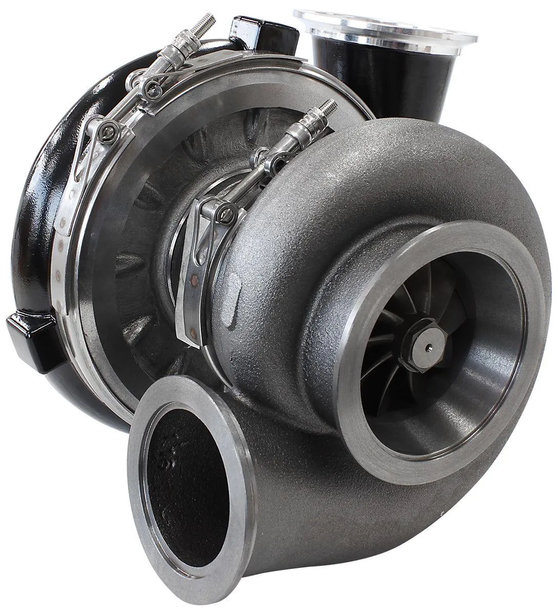BOOSTED 7075 V-Band 1.16 Turbocharger 950HP, Hi Temp Black Finish AF8005-4014BLK