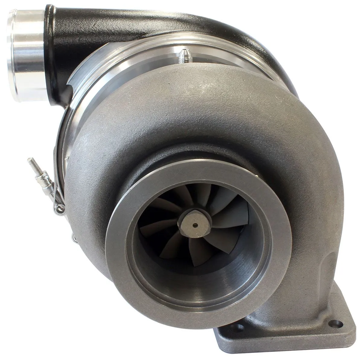 BOOSTED 7375 T4 1.25 Turbocharger 1200HP, Hi Temp Black Finish AF8005-4042BLK