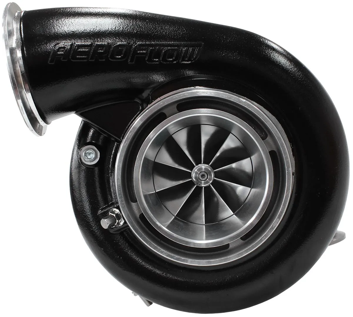 BOOSTED 7975 1.01 Reverse Rotation Turbocharger 1450HP, Hi Temp Black Finish AF8