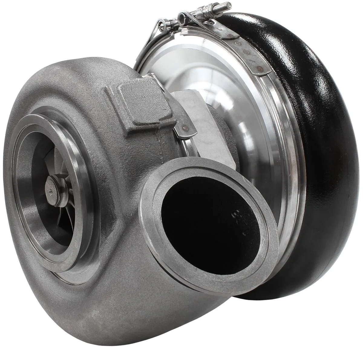 BOOSTED 7975 1.01 Reverse Rotation Turbocharger 1450HP, Hi Temp Black Finish AF8
