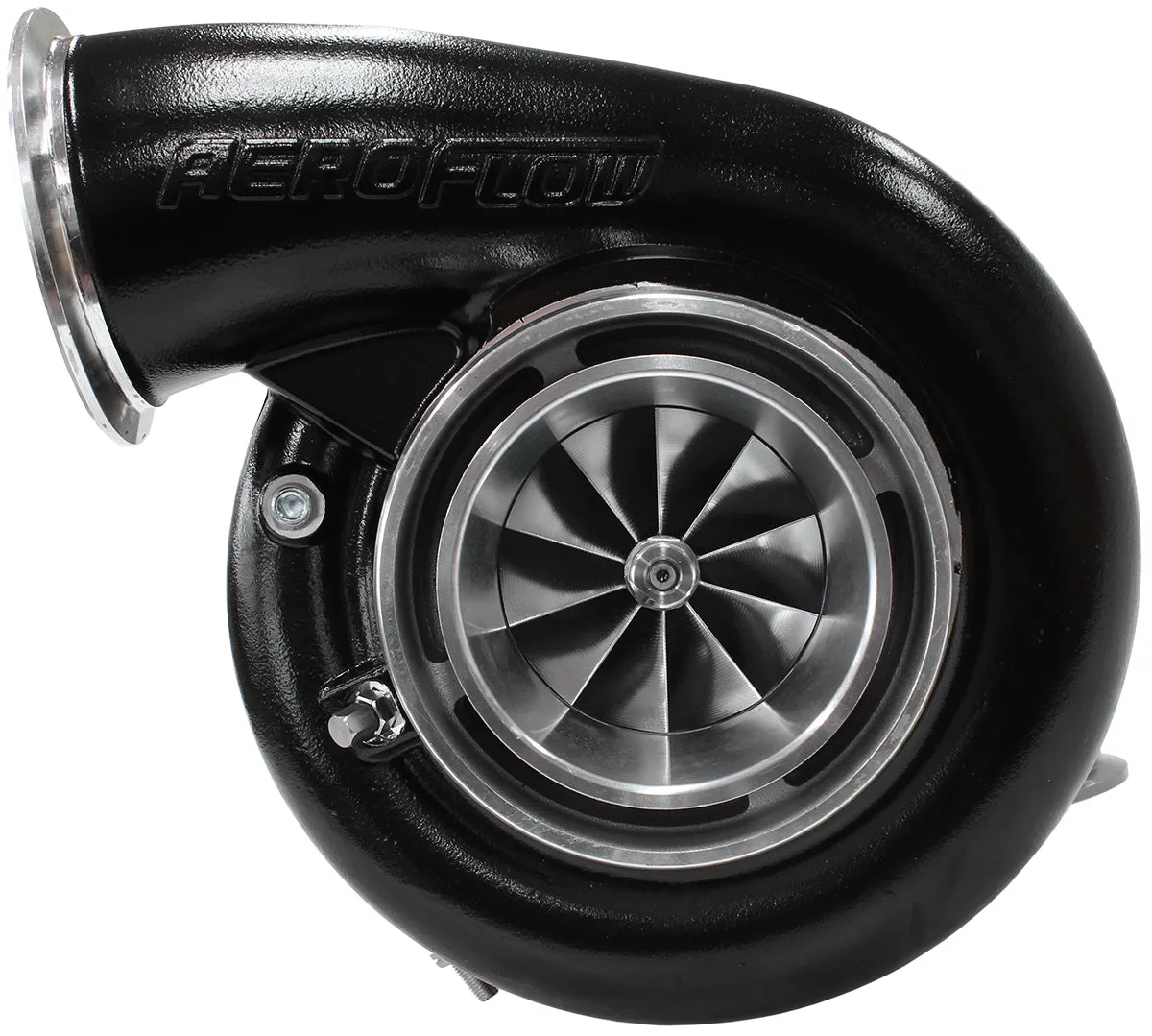 BOOSTED 7975 1.28 Reverse Rotation Turbocharger 1450HP, Hi Temp Black Finish AF8