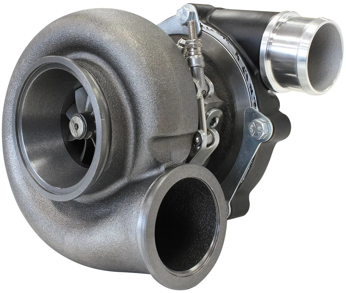 BOOSTED B5455 1.21 Reverse Rotation Turbocharger 660HP, Hi Temp Black Finish AF8