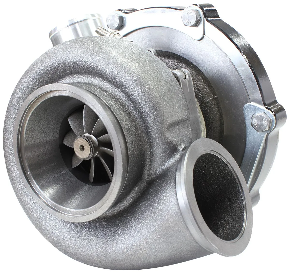 BOOSTED B5855 1.01 Reverse Rotation Turbocharger 770HP, Hi Temp Black Finish AF8