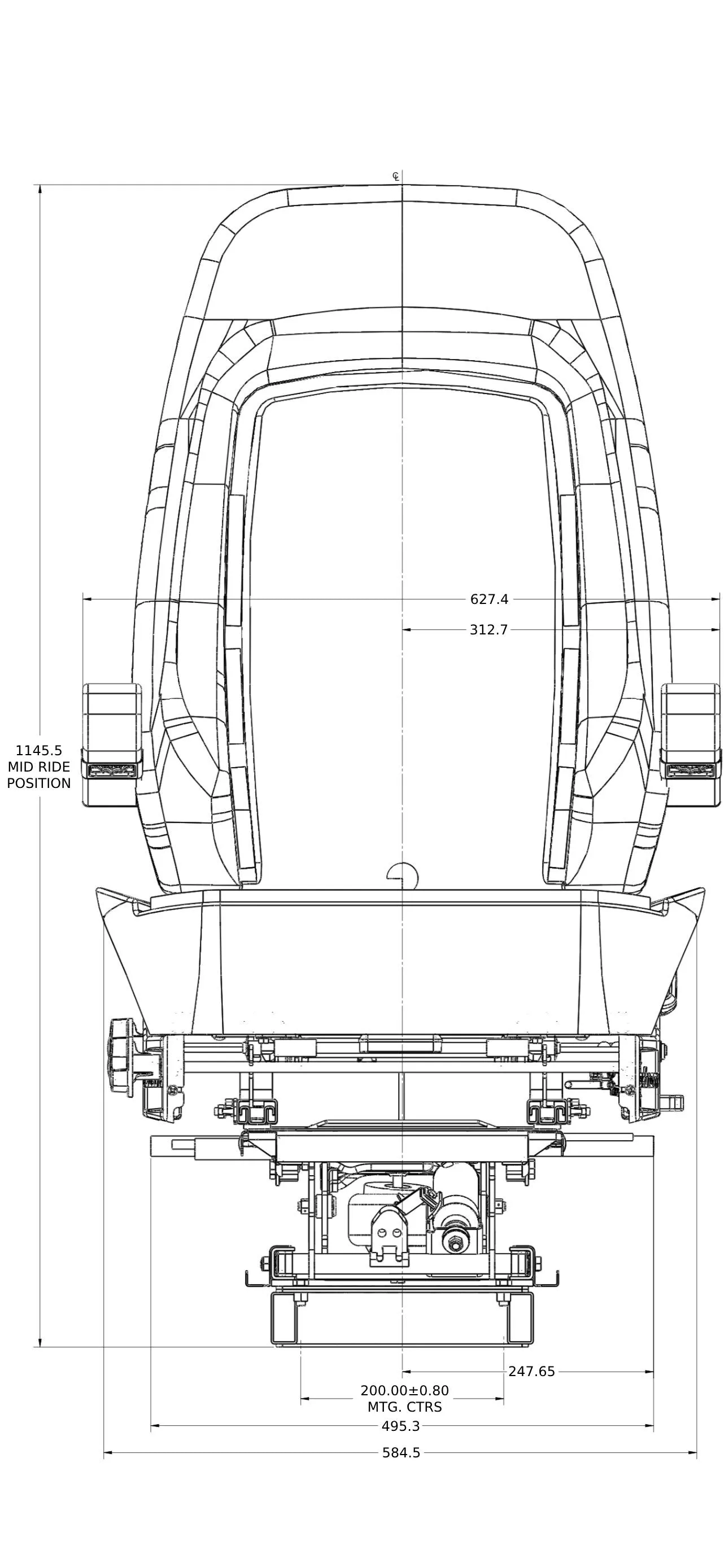 Bostrom Wide Ride Serta® High Back Truck Seat in Gray Titan Cloth with Dual Arms PN 5300001-K86