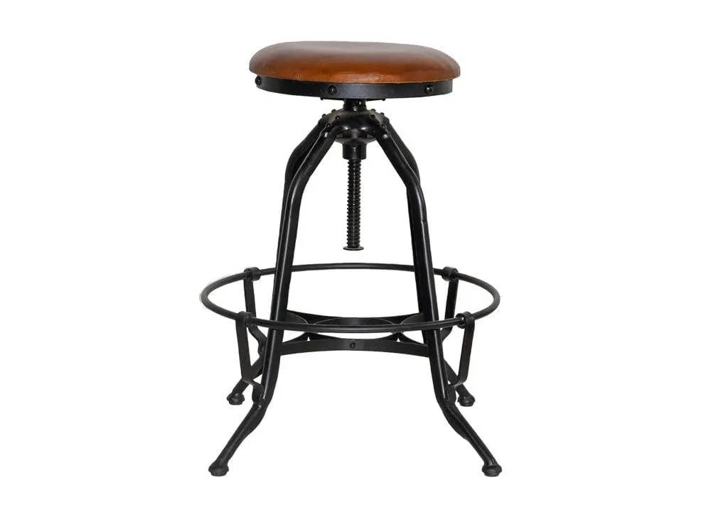 Caulfield Swivel Stool - Leather Seat