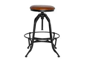 Caulfield Swivel Stool - Leather Seat