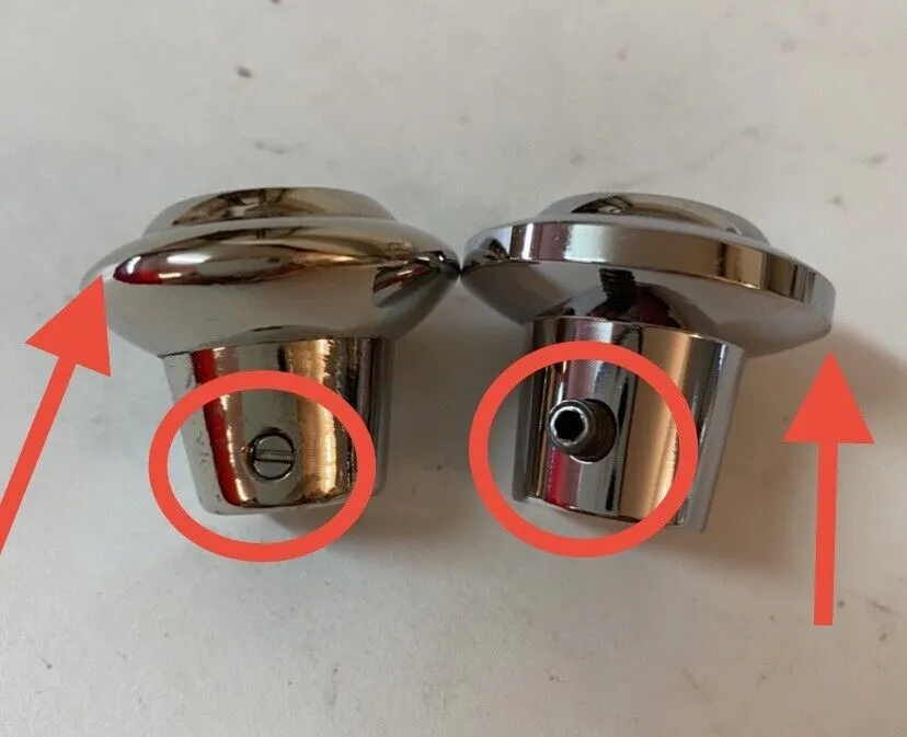 CHROME DASH RADIO KNOBS 2 1955 - 1959 CHEVY GMC TRUCK CORRECT Shape