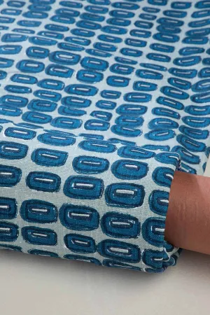 Dash Dash Printed Upholstery Fabric (City Blue)