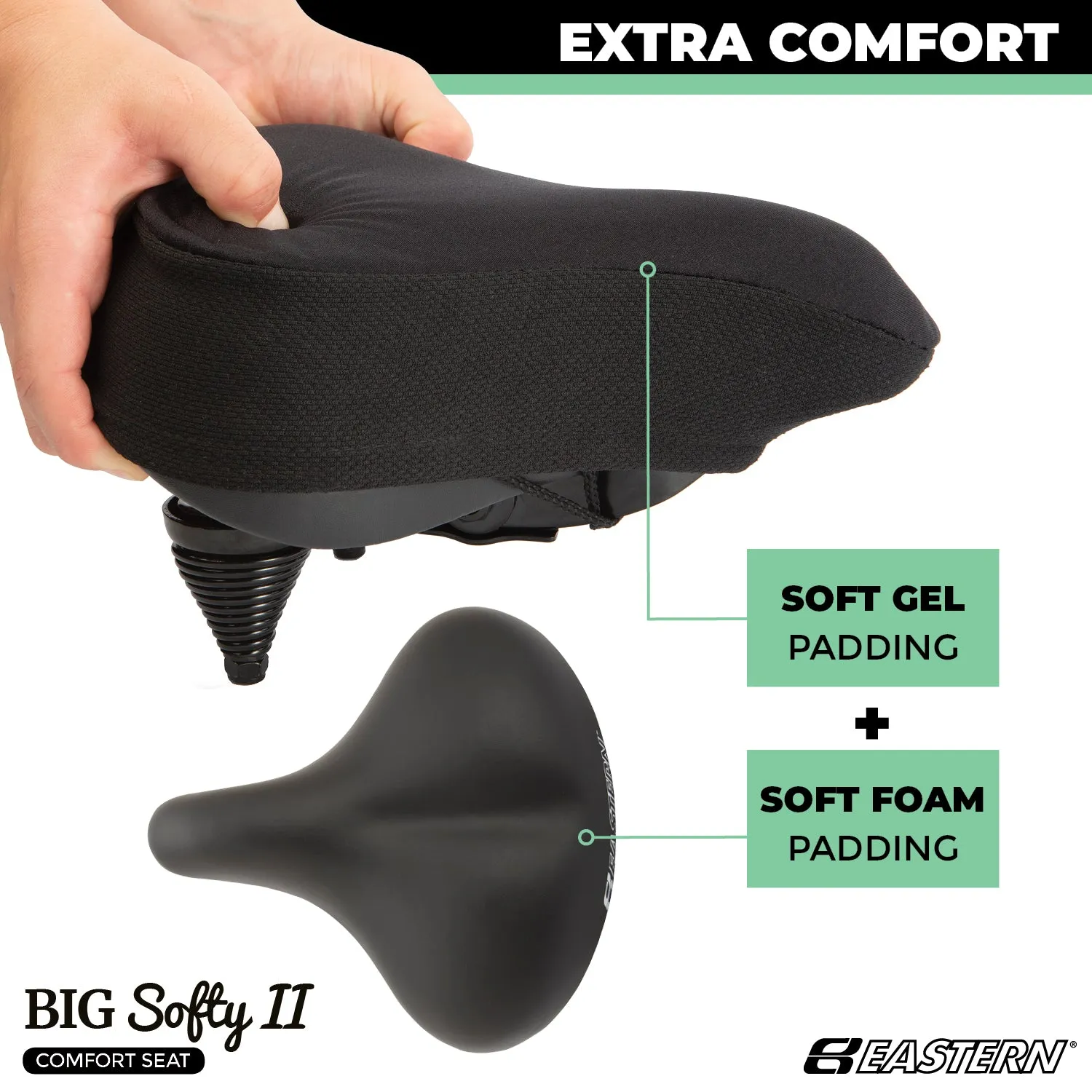 Deluxe Big Softy V2 Universal Exercise Seat Kit with Gel Cover, Rain Cover and Tool