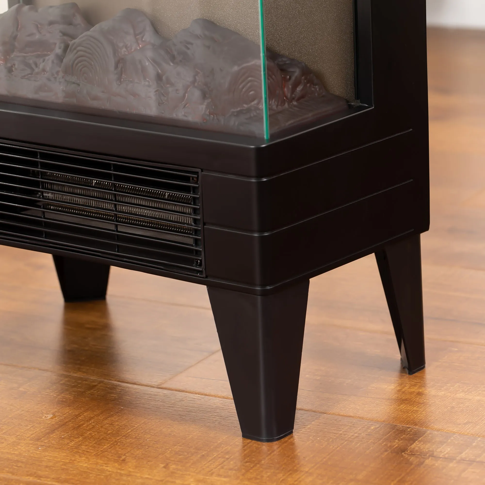Electric Fireplace Heater, Freestanding 750W/1500W Fireplace, w/ LED Screen, Remote included Quiet Heater Ideal for 25m¬≤ Indoor Use, Black