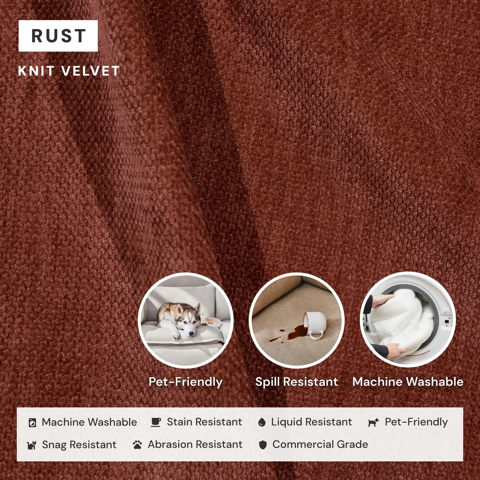 Elevate Comfort Layer for Armchair in Rust