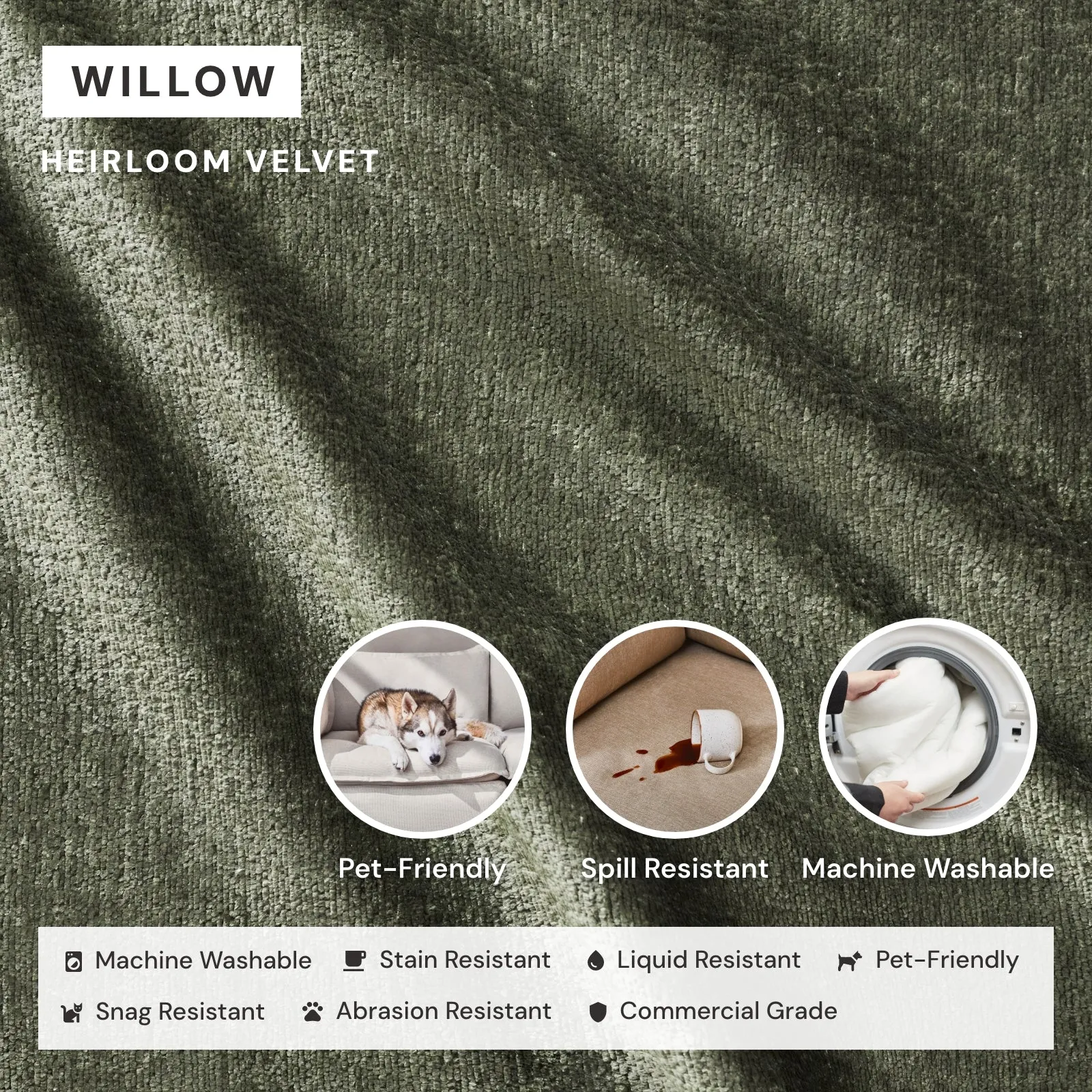 Elevate Comfort Layer Set for 2-Seater | Heirloom Velvet in Willow