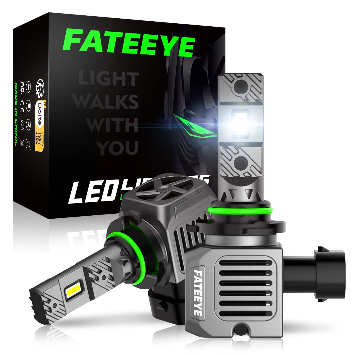 FATEEYE A700-F3-9005 LED HEADLIGHT BULBS SUPER BRIGHT 100W 20000LUMENS 6500K DRIVING BEAM