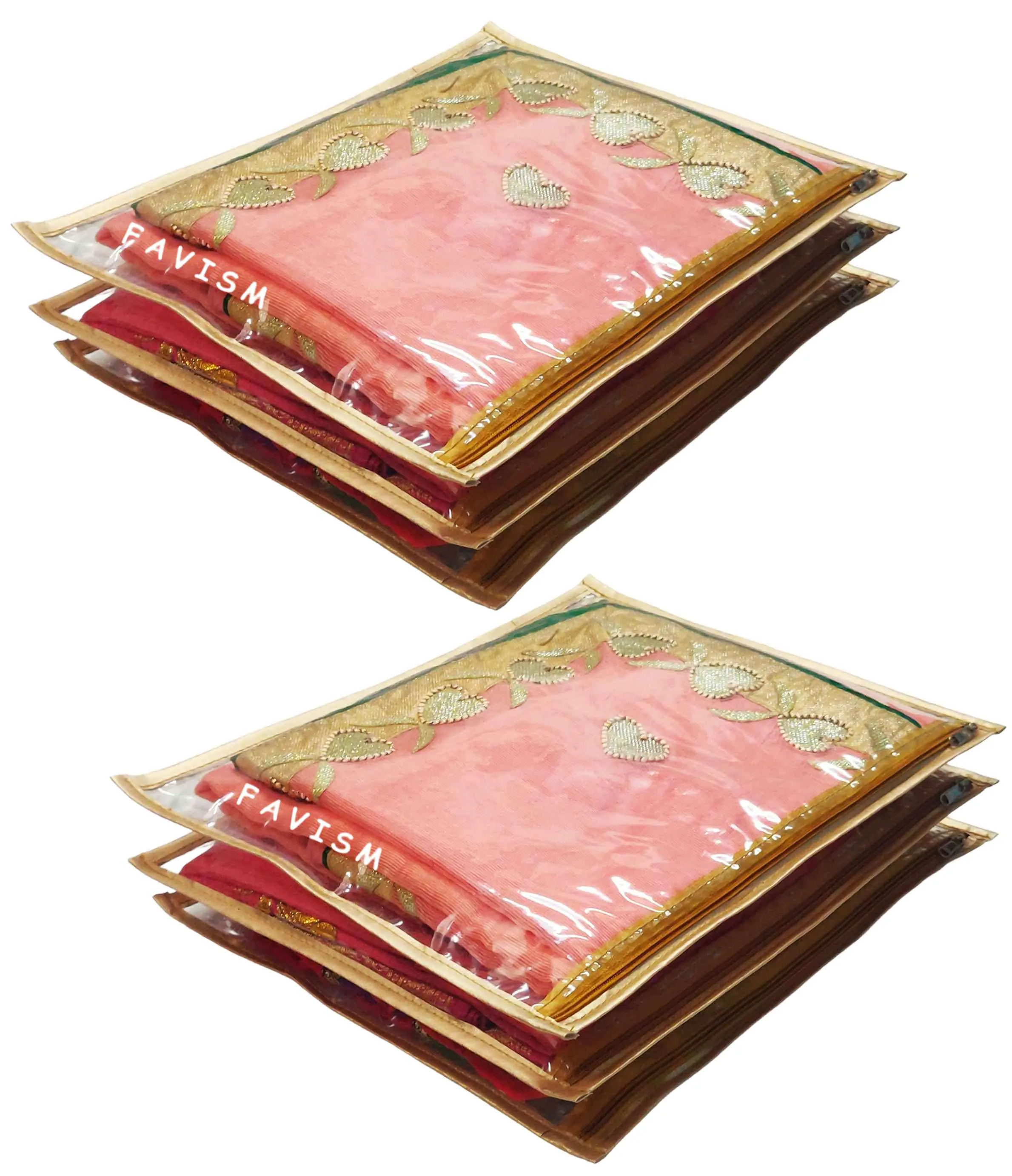 Full transparent single saree cover | closet storage pack of 6 pcs.