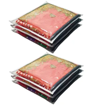 Full transparent single saree cover | closet storage pack of 6 pcs.