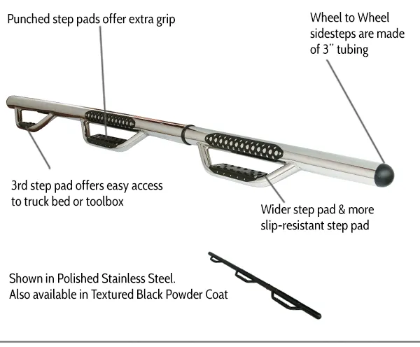 Go Rhino Dominator D3 Side Steps Chevy Silverado 1500 Ext. Cab [78.7 Bed] (07-09) [Modular / Wheel-to-Wheel]