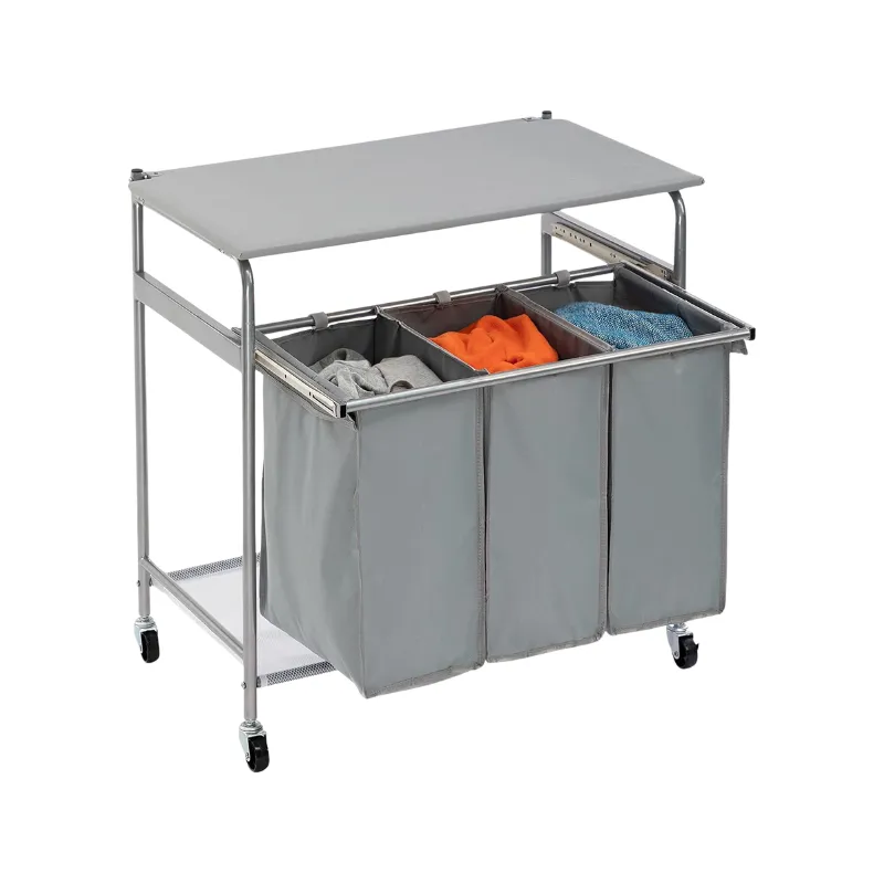 Laundry Sorter basket with Folding and ironing board station