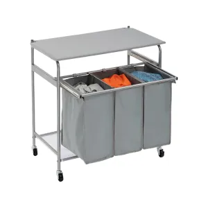 Laundry Sorter basket with Folding and ironing board station