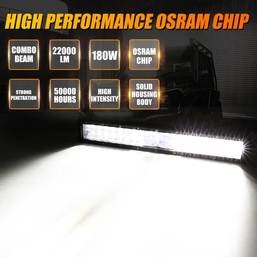 NEW VERSION 22 Inch 5D-PRO Series Combo Dual Row LED Light Bar with DT Wiring Harness Kit for Chevy Colorado
