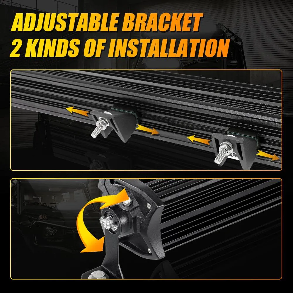 NEW VERSION 22 Inch 5D-PRO Series Combo Dual Row LED Light Bar with DT Wiring Harness Kit for Chevy Colorado