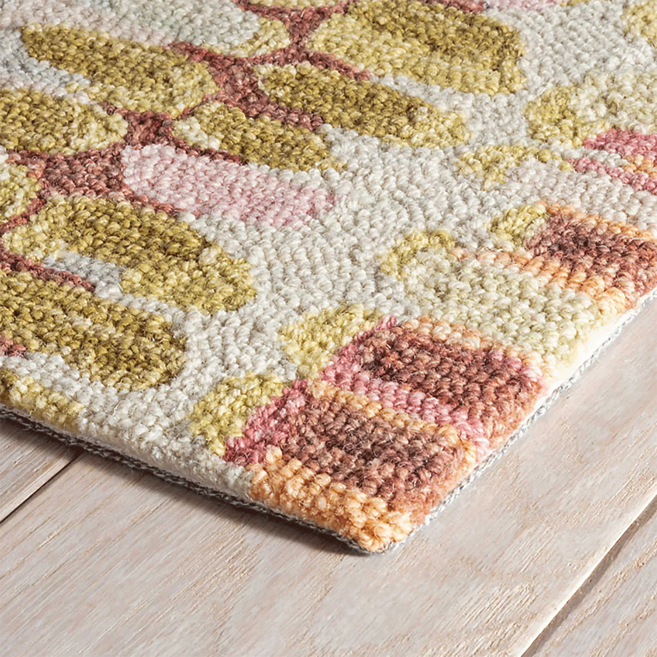 Paint Chip Pastel Micro Hooked Wool Rug