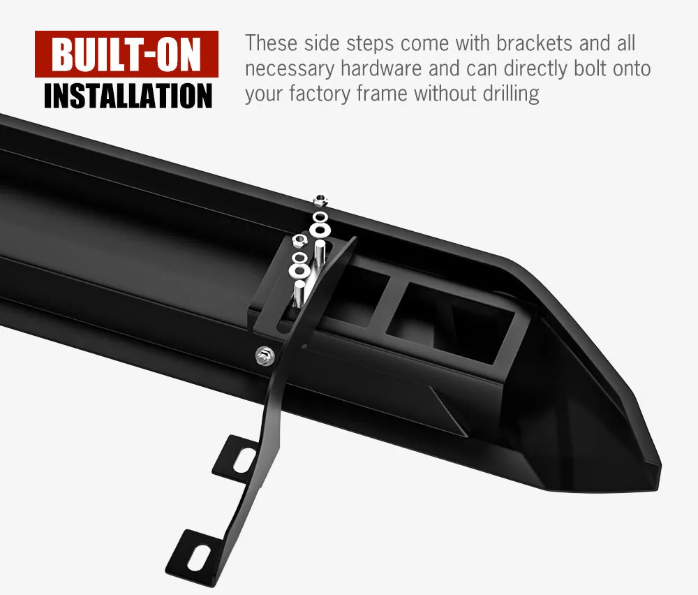 San Hima Pair Steel Side Steps Running Boards for Ford Ranger Dual Cab 2012-2021