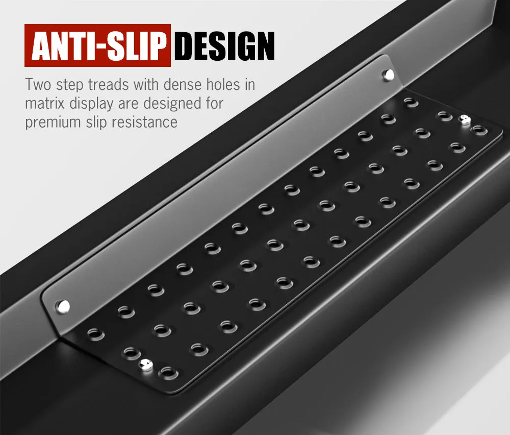 San Hima Pair Steel Side Steps Running Boards for Ford Ranger Dual Cab 2012-2021