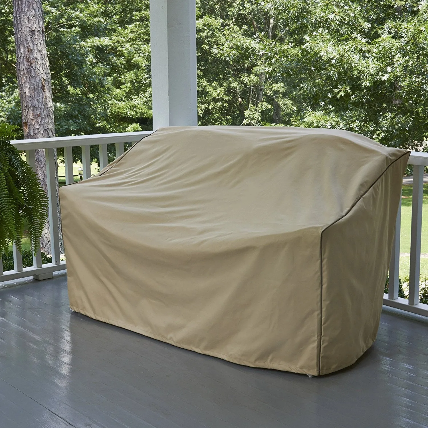 Seasons Select CVP01460 Love Seat Bench Cover, Almond