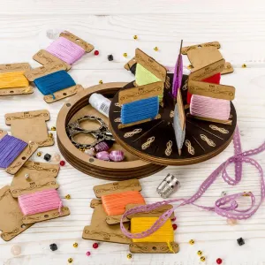 Storage Box for handcraft and 17 bobbins included