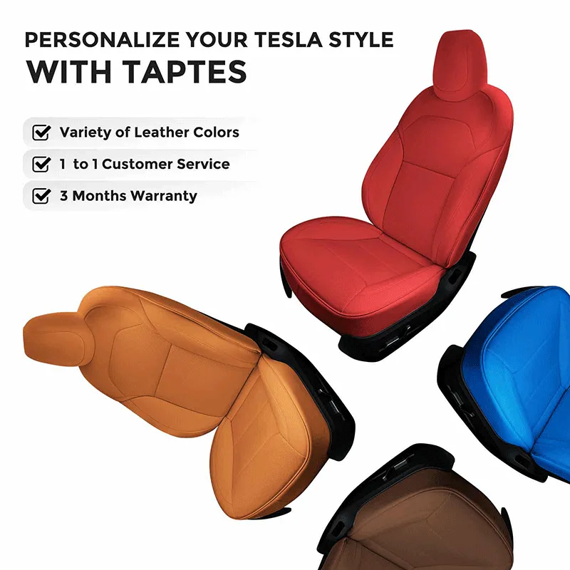 TAPTES® Black Seat Covers for 2024 Tesla Model 3 Highland, Seat Protectors for Tesla Model 3 Highland Full Set