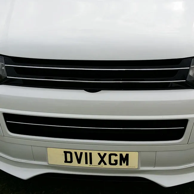 VW Volkswagen T5.1 Front Badgeless Grille (Piano Black) Painted and Ready to Fit