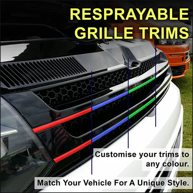 VW Volkswagen T5.1 Front Badgeless Grille (Piano Black) Painted and Ready to Fit